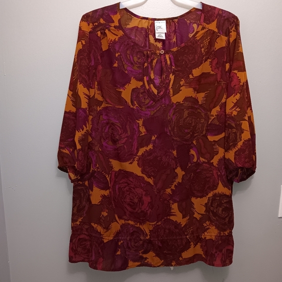 JMS women's blouse top size 4X floral purple - Picture 7 of 7